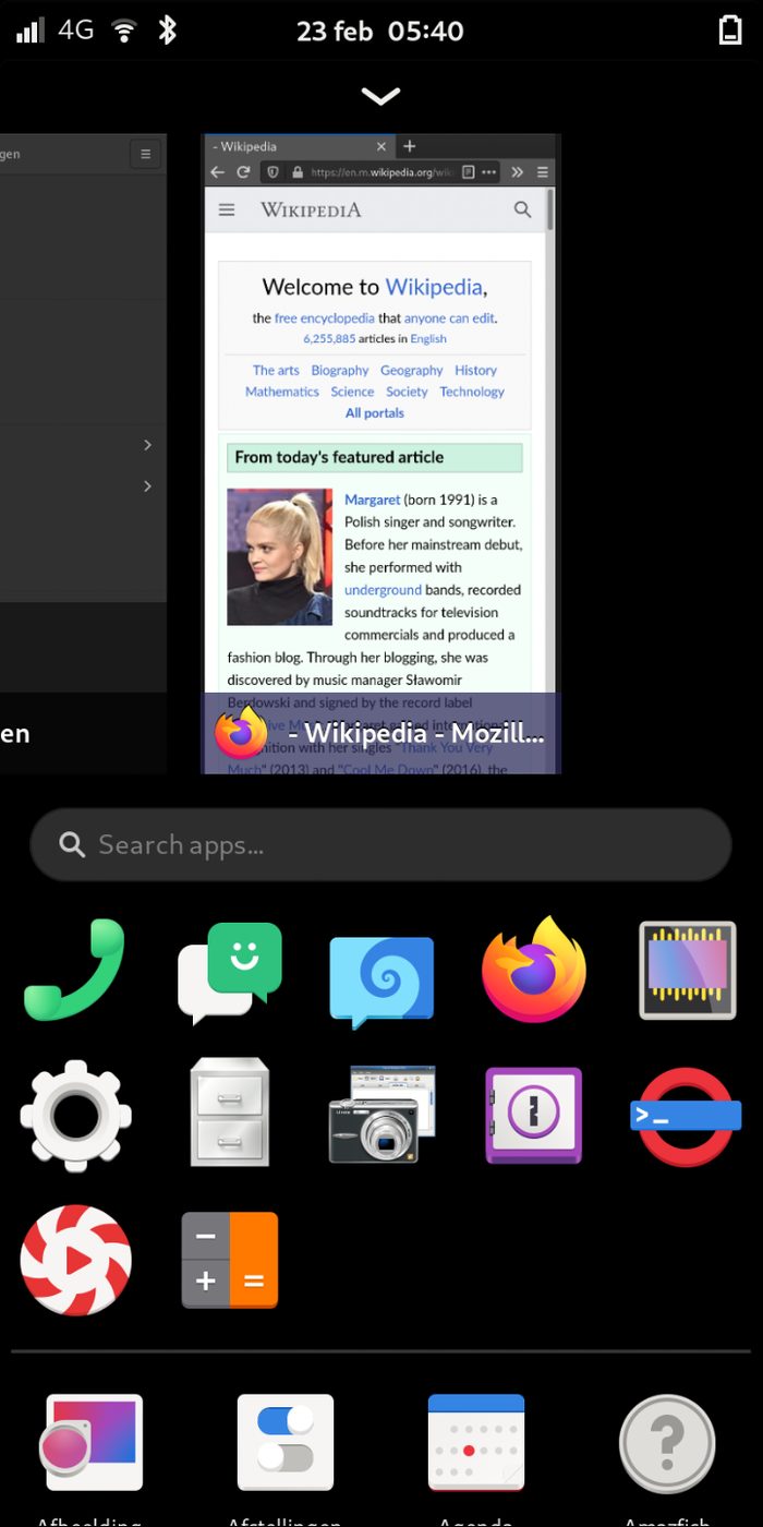 Оболочка Phosh (GNOME Mobile)