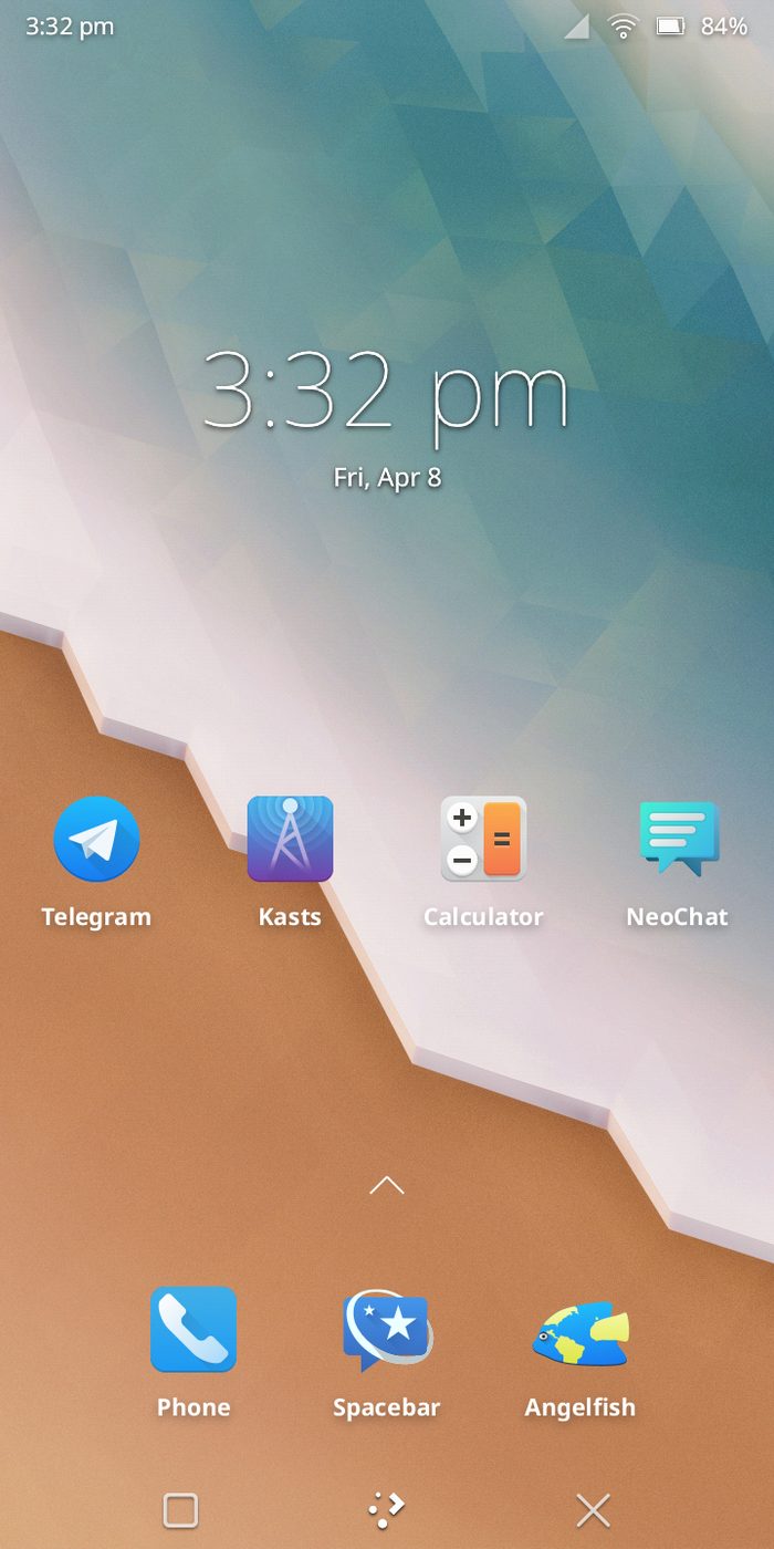 Домашний экран Plasma Mobile